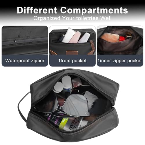 Wohlbege Men's Large Travel Toiletry Bag - Waterproof Bathroom Organizer