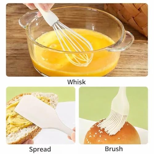 Mini Silicone Baking Utensils Set - 3-Piece Kitchen Tools
