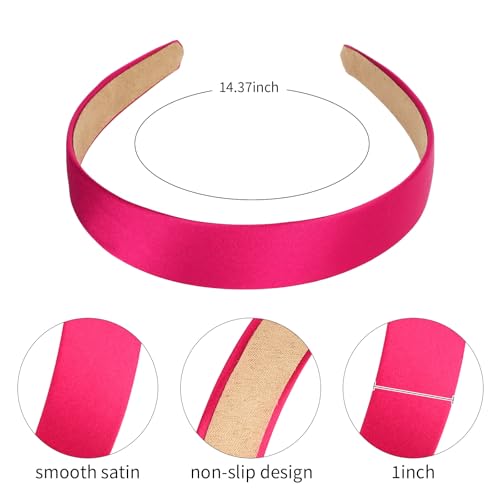 Semato Hot Pink 16 Pack Non-Slip Hair Bands for Women & Girls - DIY Hair Accessories