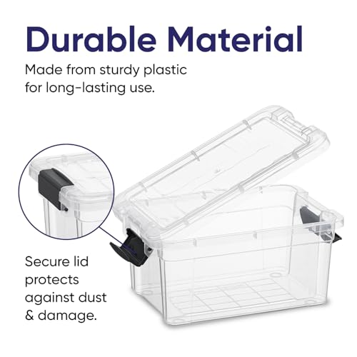 Superio 1.05 Quart Mini Clear Plastic Storage Container - 2 Pack