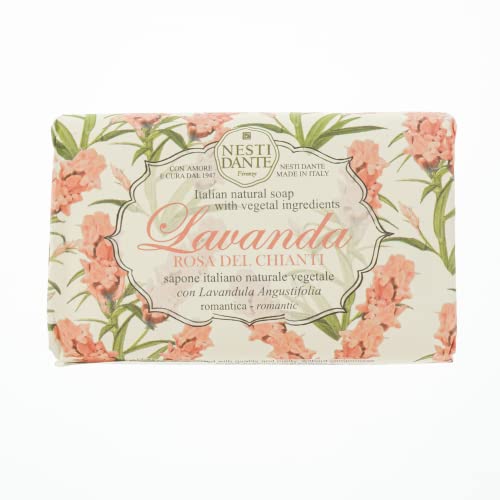 Nesti Dante Lavender Natural Soap - Rose del Chianti 5.29oz, Relaxing Italian Cleansing Bar