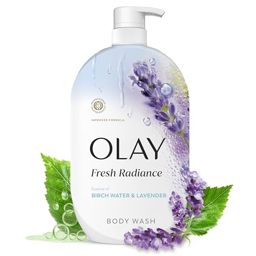 Olay Fresh Radiance Body Wash, Birch Water & Lavender, 35 Fl Oz - Plant-Based Cleanser