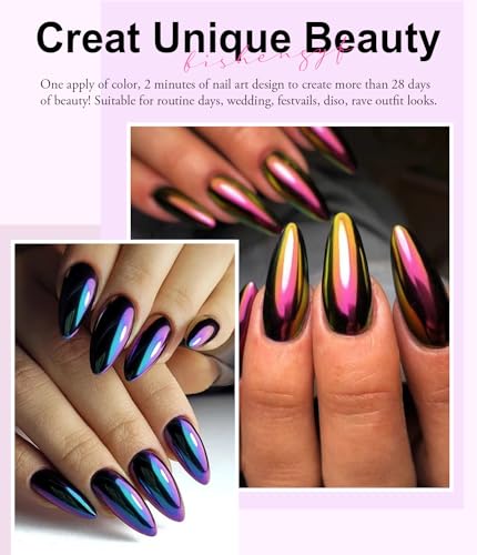 BISHENGYF 24-Color Chrome Nail Powder Set for Mirror Metallic Manicure