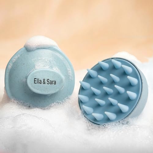 Ella & Sara 4-Pack Scalp Massager & Exfoliator with Soft Bristles for Wet & Dry Hair Care