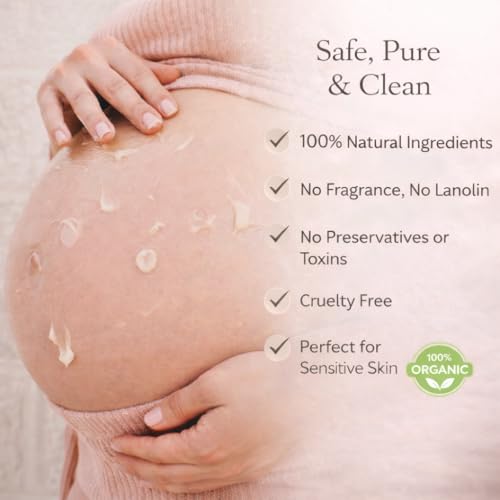 Organic Belly Butter for Pregnancy Stretch Mark Prevention and Treatment by Irene Organics - Award Winning Anti Stretch Mark Tummy Balm For Pregnancy and Postpartum 4oz - Hydrating Bump Cream