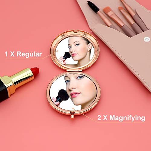Gevody 15th Birthday Compact Makeup Mirror, Double-Sided Travel Mirror