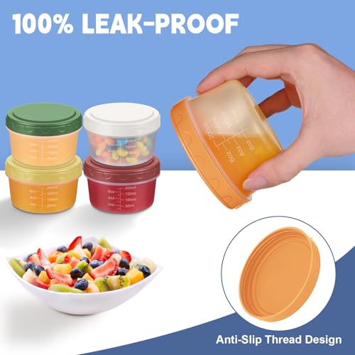 Yomarket 10 oz Reusable Plastic Containers with Lids - Leakproof Food Storage for Meal Prep