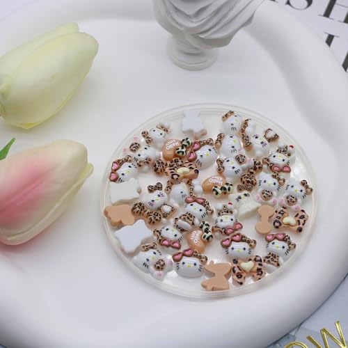 36pcs Kawaii Cat Nail Art Charms - 3D Resin Y2K DIY Accessories