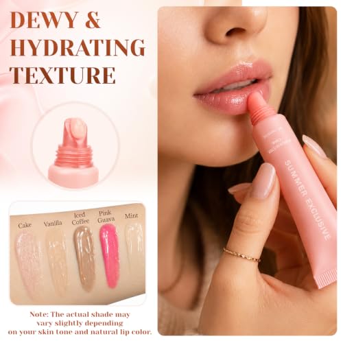 JHCURTN 4-Piece Tinted Lip Balm Set - Nourishing Moisturizing Lip Care