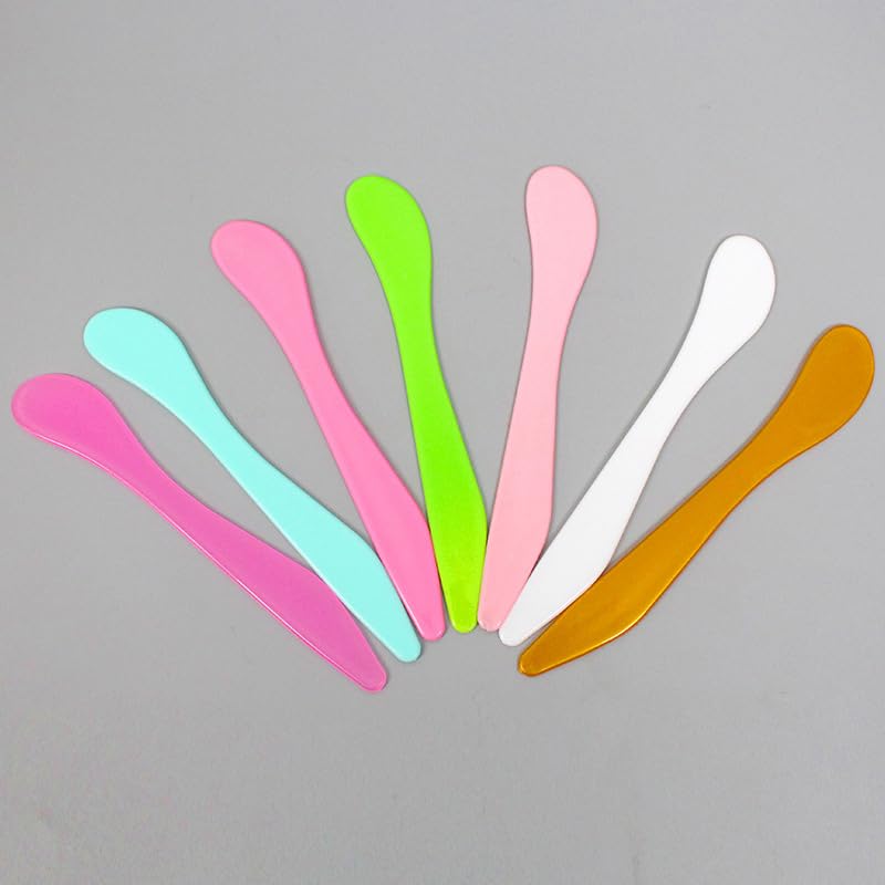 50 Pack Plastic Cosmetic Spatulas for Skincare and Makeup Application - Multi-Color