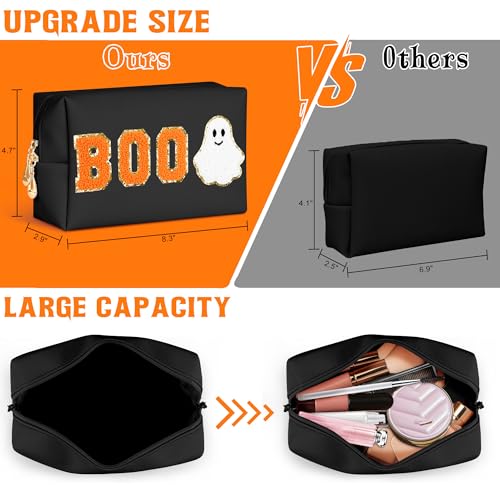 Dripykiaa Black Halloween Makeup Bag - Large Cosmetic Pouch