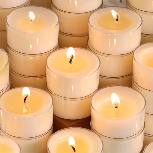 25-Pack Soy Tealight Candles - 6 Hour Clean Burn, Unscented