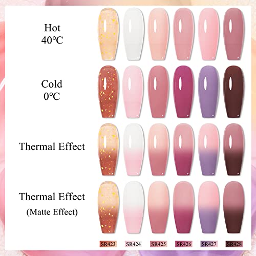 Jelly Pink Color Changing Gel Nail Polish Set - 6 Bottles