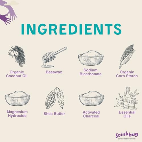 Stinkbug Organic Cedar Eucalyptus Coconut Deodorant Stick 2.1oz - Sensitive Skin, Aluminum-Free