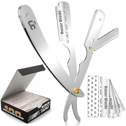 Utopia Care Professional Straight Razor for Men with 100 Blades