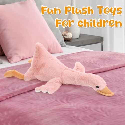 Soft Goose Stuffed Animal Plush Toy - 19.7 Inch Pink Pillow
