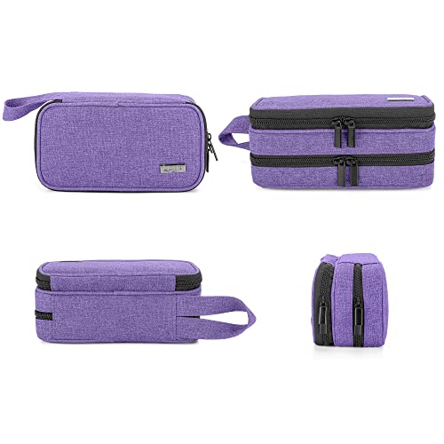LUXJA Double-Layer Essential Oil Case - Holds 12 Bottles, Purple
