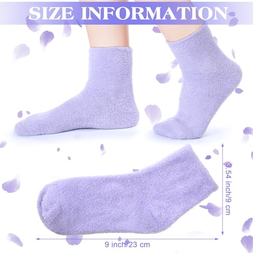 Tarpop Aloe Socks Women Moisturizing Gel Sleep Socks Floral Purple 3 Pairs