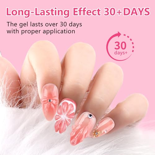 BQAN 3D Nail Gel Kit - No-Wipe Sculpting Gel with Chrome Powder