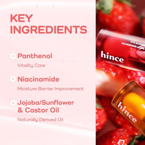 HINCE Vita Barrier Lip Oil 01 Kingsberry - Hydrating Lip Gloss 1 Fl Oz
