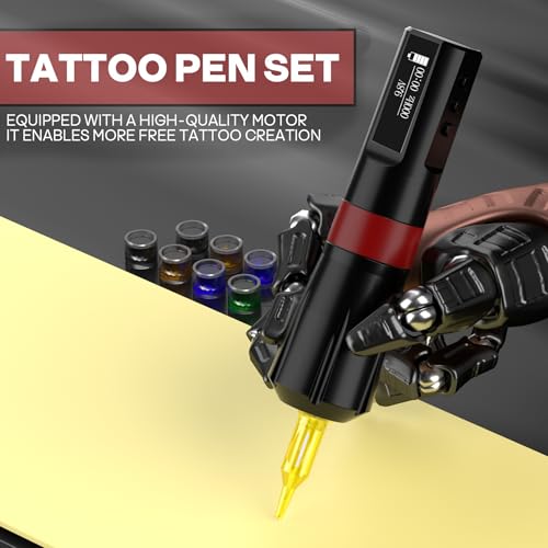 Gaea Poseidon Cordless Tattoo Gun Kit for Beginners with 1200mAh Battery