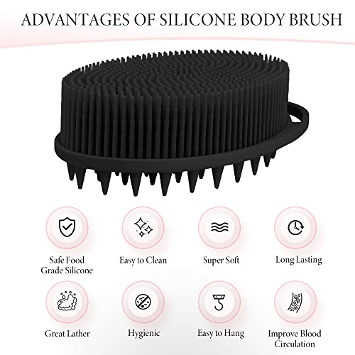 Silicone Body Scrubber 2-Pack - Exfoliating Shower Brush & Scalp Massager