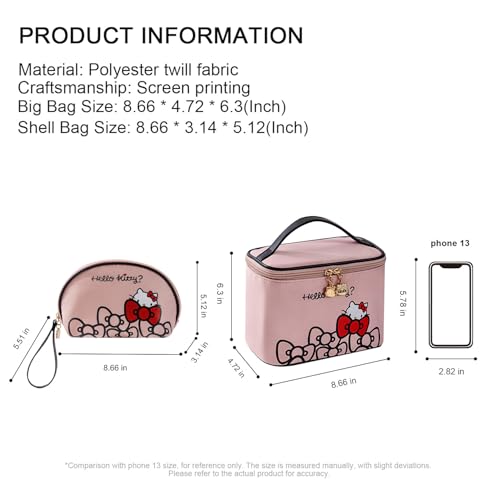 Travel Makeup Bag with Brush Holder - Waterproof Cosmetic Case for Women & Girls