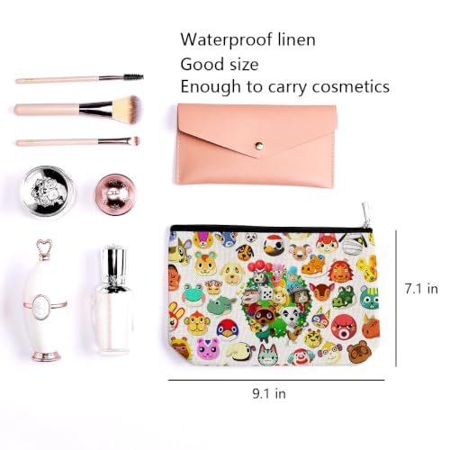 LONGXIN Animal Villager Makeup Bag - Large Capacity Cosmetic Organizer