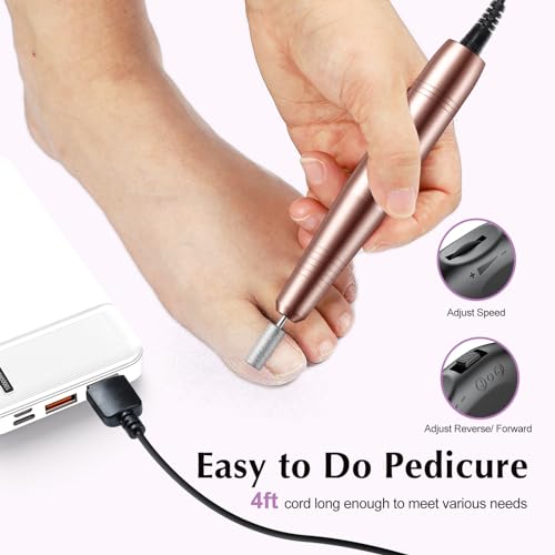 COSLUS C40 Golden Electric Nail Drill Kit for Acrylic & Gel Nails