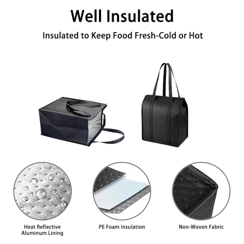 18L Insulated Grocery Bags - 2-Pack Reusable Cooler Totes