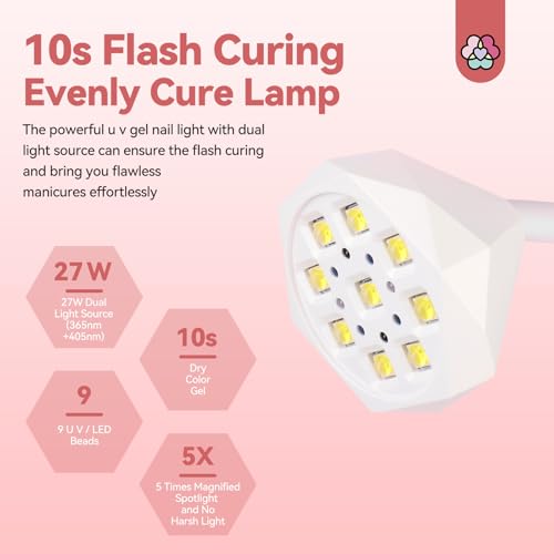 SAVILAND Yellow 27W UV Nail Lamp with Smart Sensor & 10s Flash Cure