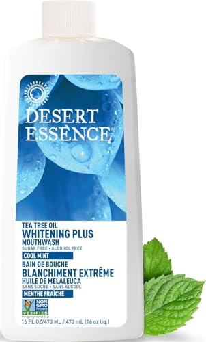 Desert Essence Tea Tree Whitening Mint Mouthwash, 16 fl oz