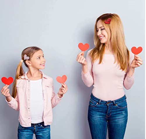 9-Pack Glitter Heart Hair Clips for Girls – Sequin Barrettes in 3 Colors