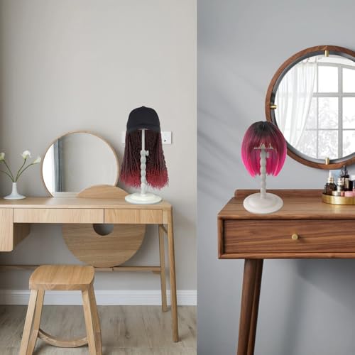 Adjustable Wig Stand – 12"-19" Sturdy Plastic Wig Holder for Styling