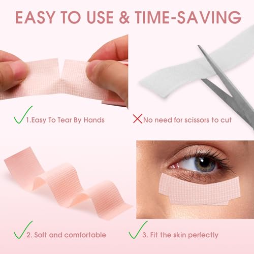 Silicone Eyelash Extension Tape - Breathable Medical Adhesive 0.5 In x 4 Yds (2 Rolls)