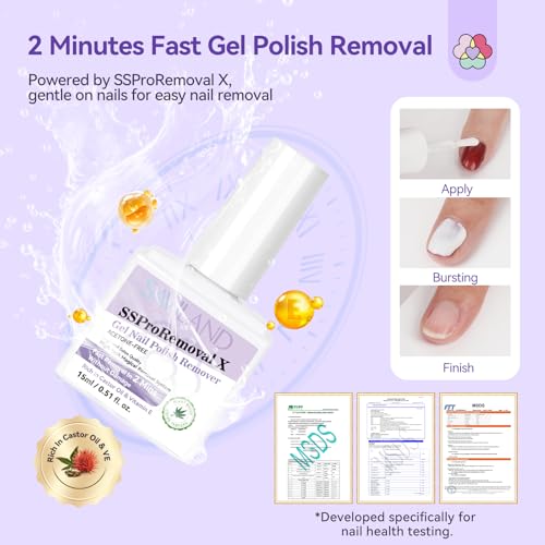 SAVILAND 3-in-1 Gel Nail Polish Remover Kit with Liquid Latex & Cuticle Oil