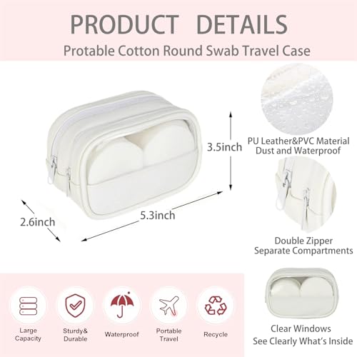 LYKKEKOI 2-in-1 Portable Cotton Swab & Pad Travel Organizer Case