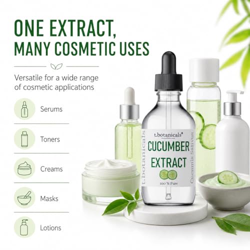 t.botanicals Cucumber Extract Liquid Glycerite 2 oz - Hydrating Skin Care Serum