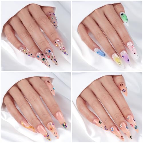 YGDZ Face Rhinestones Kit with Makeup Glue - 12 Colors & 3 Sizes