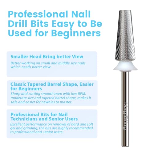 MagiBling 3XF Tapered Barrel Nail Drill Bit - 3/32" Tungsten Carbide