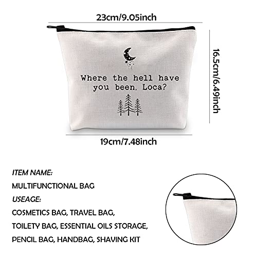 Where The Hell Have You Been Loca Canvas Makeup Bag, Zipper Pouch