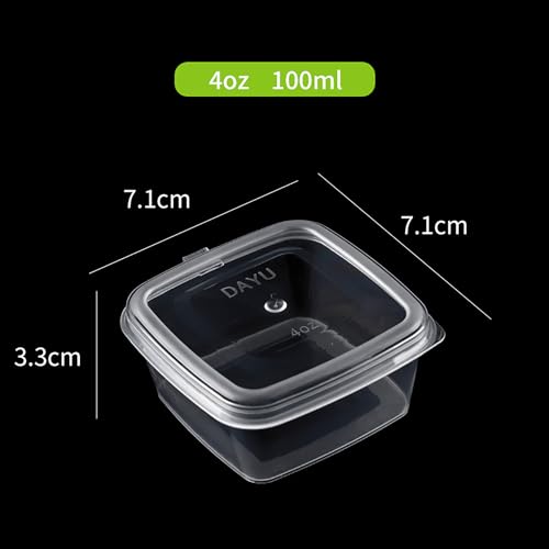 4oz Square Disposable Sauce Cup Set - Durable & Leak-Proof Design