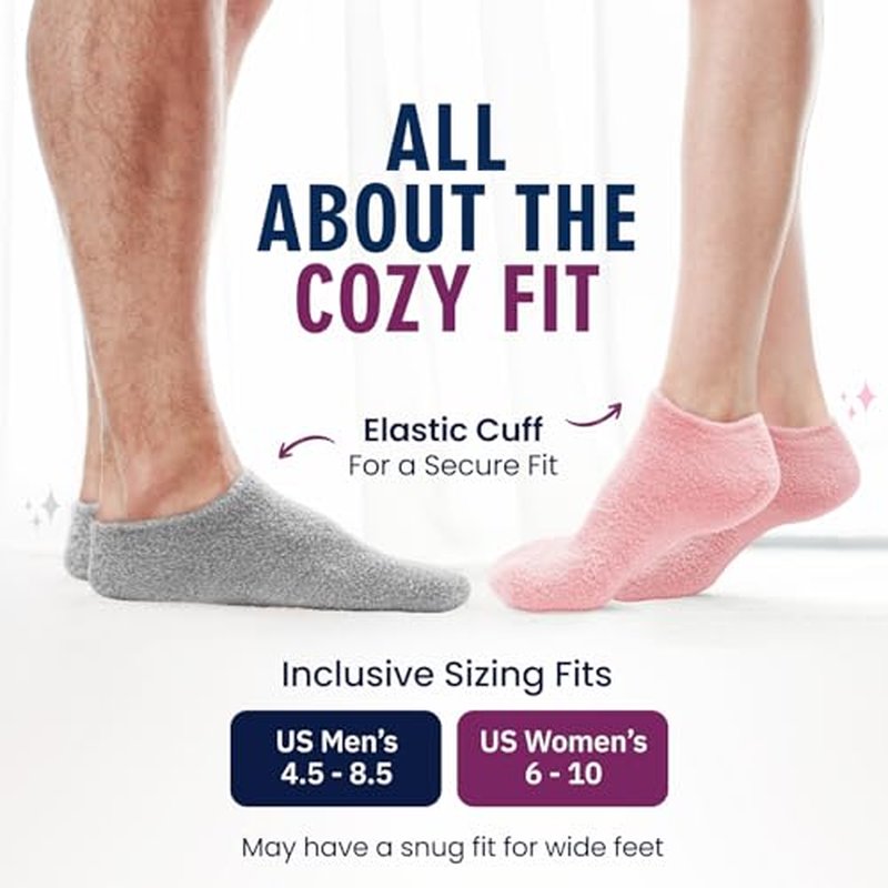 Dr. Frederick¡¯s Original Moisturizing Gel Socks for Men & Women ? Dry Feet & Cracked Heel Treatment ? Full Foot Gel Lining with Mango Butter, Shea Butter, Jojoba & Coconut Oil ? Plush Pink