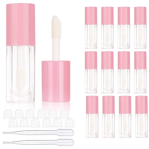 COSIDEA 14pcs 6ml Pink Round Lip Gloss Tubes for DIY