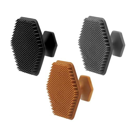 3 Pack Silicone Face and Beard Scrubber for Men - Deep Cleansing