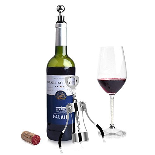 Foho Wing Corkscrew Wine Bottle Opener with Stopper Set