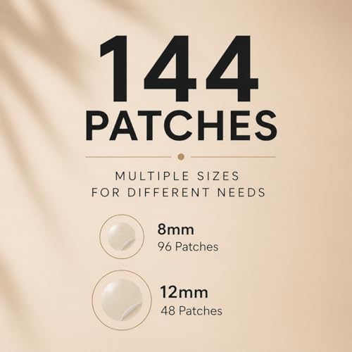 INFINITY ZONE Hydrocolloid Pimple Patches - 144 Count, Invisible & Ultra Thin Spot Cover