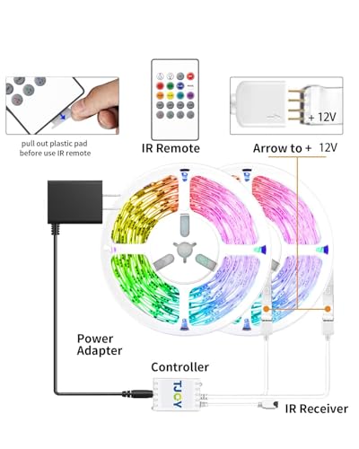 TJOY 16.4FT Smart LED Strip Lights - Alexa & App Control, RGB Music Sync