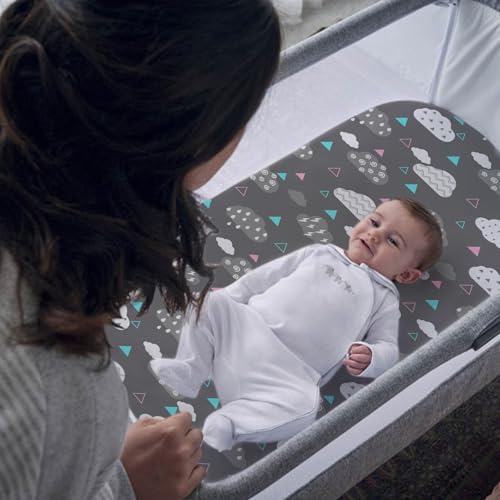 Brolex 2-Pack Ultra Soft Bassinet Sheets for Newborns - Whale & Cloud Designs