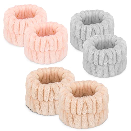 Crosize 6-Pack Microfiber Wristbands for Face Washing